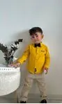 Miniğimin Cicileri Erkek Çocuk Fiyonklu Keten Takım - Sarı