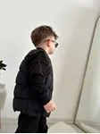 Miniğimin Cicileri Cepli Şişme Hakim Yaka Çocuk Unisex Yelek - Siyah
