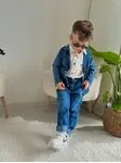 Miniğimin Cicileri Düğme Detaylı Kot 3'lü Erkek Çocuk Takım - Mavi