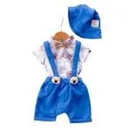 Miniğimin Cicileri Şapkalı Bear Desenli Şortlu Erkek Bebek 3 lü Takım - Mavi