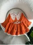Miniğimin Cicileri Bebek Fisto Yakalı Vintage Elbise - Turuncu