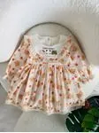 Miniğimin Cicileri Teddy Family Kız Bebek Terikoton Elbise - Oranj