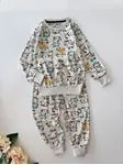 Miniğimin Cicileri Kedi Karakterli Penye Pijama Takımı - Gri