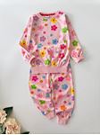 Miniğimin Cicileri Çiçek Desenli Penye Pijama Takımı - Pembe
