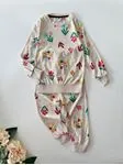Miniğimin Cicileri Yaprak Desenli Penye Pijama Takımı - Vizon