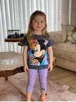 Miniğimin Cicileri Minnie Garni Fitilli Kapri Takım - Mor
