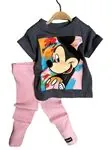 Miniğimin Cicileri Minnie Garni Fitilli Kapri Takım - Pembe