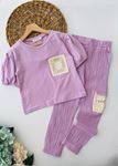 Miniğimin Cicileri Nakış Detaylı Garson Boy Kız Takım - Lila