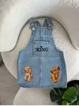 Miniğimin Cicileri Lion King Cepli Baskılı Kız Çocuk Kot Jile - Açık Mavi