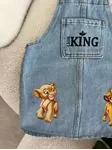 Miniğimin Cicileri Lion King Cepli Baskılı Kız Çocuk Kot Jile - Açık Mavi