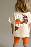 Miniğimin Cicileri Flowers Oranj Taytlı Kız Takım - Turuncu