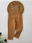 Miniğimin Cicileri Gabardin Cepli Unisex Salopet- Kahverengi