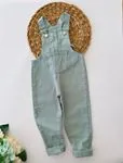 Miniğimin Cicileri Gabardin Cepli Unisex Salopet- Yeşil