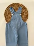Miniğimin Cicileri Gabardin Cepli Unisex Salopet- Mavi