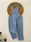 Miniğimin Cicileri Gabardin Cepli Unisex Salopet- Mavi