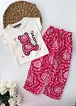 Miniğimin Cicileri Enjoy Bear Desenli Kız Çocuk 2 Li Takım - Fuşya