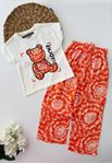 Miniğimin Cicileri Enjoy Bear Desenli Kız Çocuk 2 Li Takım - Turuncu