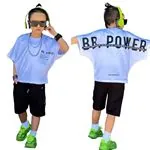 Miniğimin Cicileri Bb Power Oversize  Pamuklu Penye Erkek Çocuk  Takım - Beyaz