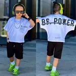 Miniğimin Cicileri Bb Power Oversize  Pamuklu Penye Erkek Çocuk  Takım - Beyaz