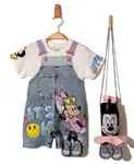 Miniğimin Cicileri İts Ok Minnie 3boyutlu 3 Lü Tulumlu Takım - Açık Mavi