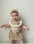 Miniğimin Cicileri Etekli Fistolu Kız Bebek Jakarlı Takım - Lila