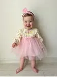 Miniğimin Cicileri Fistolu Enjoy Day Tüllü Bebek Elbise - Pembe