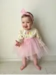 Miniğimin Cicileri Fistolu Enjoy Day Tüllü Bebek Elbise - Pembe