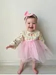 Miniğimin Cicileri Fistolu Enjoy Day Tüllü Bebek Elbise - Pembe