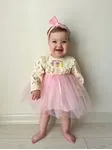 Miniğimin Cicileri Fistolu Enjoy Day Tüllü Bebek Elbise - Pembe