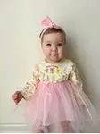 Miniğimin Cicileri Fistolu Enjoy Day Tüllü Bebek Elbise - Pembe