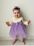 Miniğimin Cicileri Fistolu Enjoy Day Tüllü Bebek Elbise - Lila