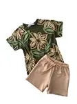 Miniğimin Cicileri Desenli Şortlu Unisex Penye Takım - Yeşil