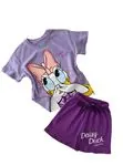 Miniğimin Cicileri Daisy Duck Baskılı Şortlu Kız Çocuk Takım - Mor