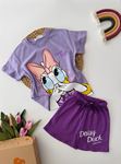 Miniğimin Cicileri Daisy Duck Baskılı Şortlu Kız Çocuk Takım - Mor