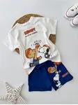 Miniğimin Cicileri Snpy Allstar Karakter Baskılı Erkek Çocuk Şortlu Takım - Mavi