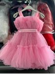 Miniğimin Cicileri Beli Taşlı Tasarım Kız Çocuk Abiye - Pembe