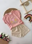 Miniğimin Cicileri Flower Parıltılı Şortlu Kız Çocuk Takım - Pembe