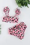 Miniğimin Cicileri Leopar Desenli Mayo - Pembe