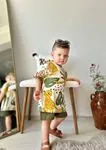 Miniğimin Cicileri Safari Desen Erkek Çocuk Şortlu Takım - Haki