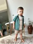Miniğimin Cicileri Pamuk Gömlekli T-Shirt lü 3 lü Erkek Çocuk Takım - Yeşil
