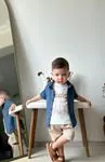 Miniğimin Cicileri Pamuk Gömlekli T-Shirt lü 3 lü Erkek Çocuk Takım - Mavi