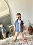 Miniğimin Cicileri Pamuk Gömlekli T-Shirt lü 3 lü Erkek Çocuk Takım - Mavi