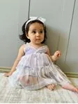 Miniğimin Cicileri Baby Tüllü Çiçek Detaylı Bandana ve Elbise - Lila