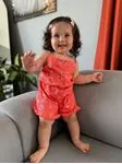 Miniğimin Cicileri Baby Askılı Penye Düğme Detaylı Kız Tulum - Turuncu