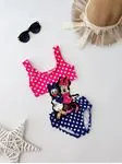 Miniğimin Cicileri Mnn Dfy Nakış Desenli Kız Çocuk Mayo - Pembe-Lacivert