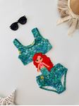 Miniğimin Cicileri Mermaid Denizkızı baskılı Kız Çocuk Mayo - Yeşil