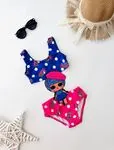 Miniğimin Cicileri Lol Bebek baskılı Kız Çocuk Mayo - Lacivert-Pembe