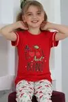 Miniğimin Cicileri Cool Kind Kiraz Desenli Kız Çocuk Pijama Takımı - Kırmızı