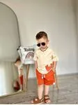 Miniğimin Cicileri Müslin Tshirt Şortlu Erkek 2 li Takım - Oranj