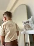 Miniğimin Cicileri Müslin Tshirt Şortlu Erkek 2 li Takım - Kahve
